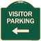 Signmission Designer Series-Visitor Parking Left, Green Heavy-Gauge Aluminum, 18" x 18", G-1818-9743 A-DES-G-1818-9743 - alternate 1